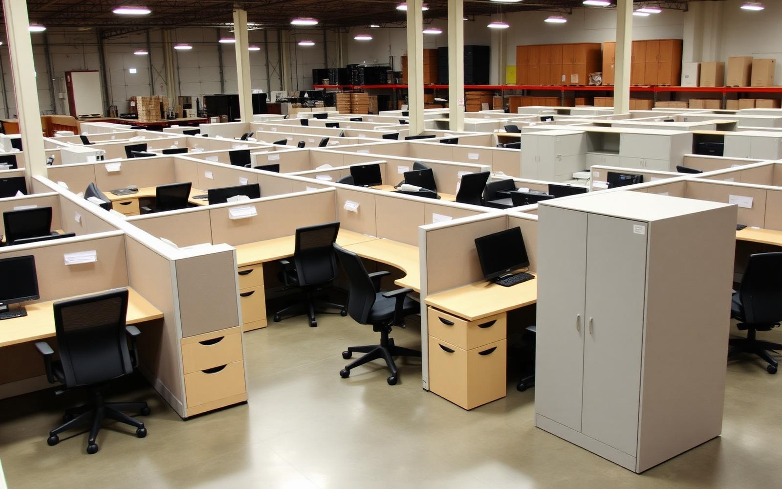 Used Office Furniture at KorpTech's Stockton warehouse